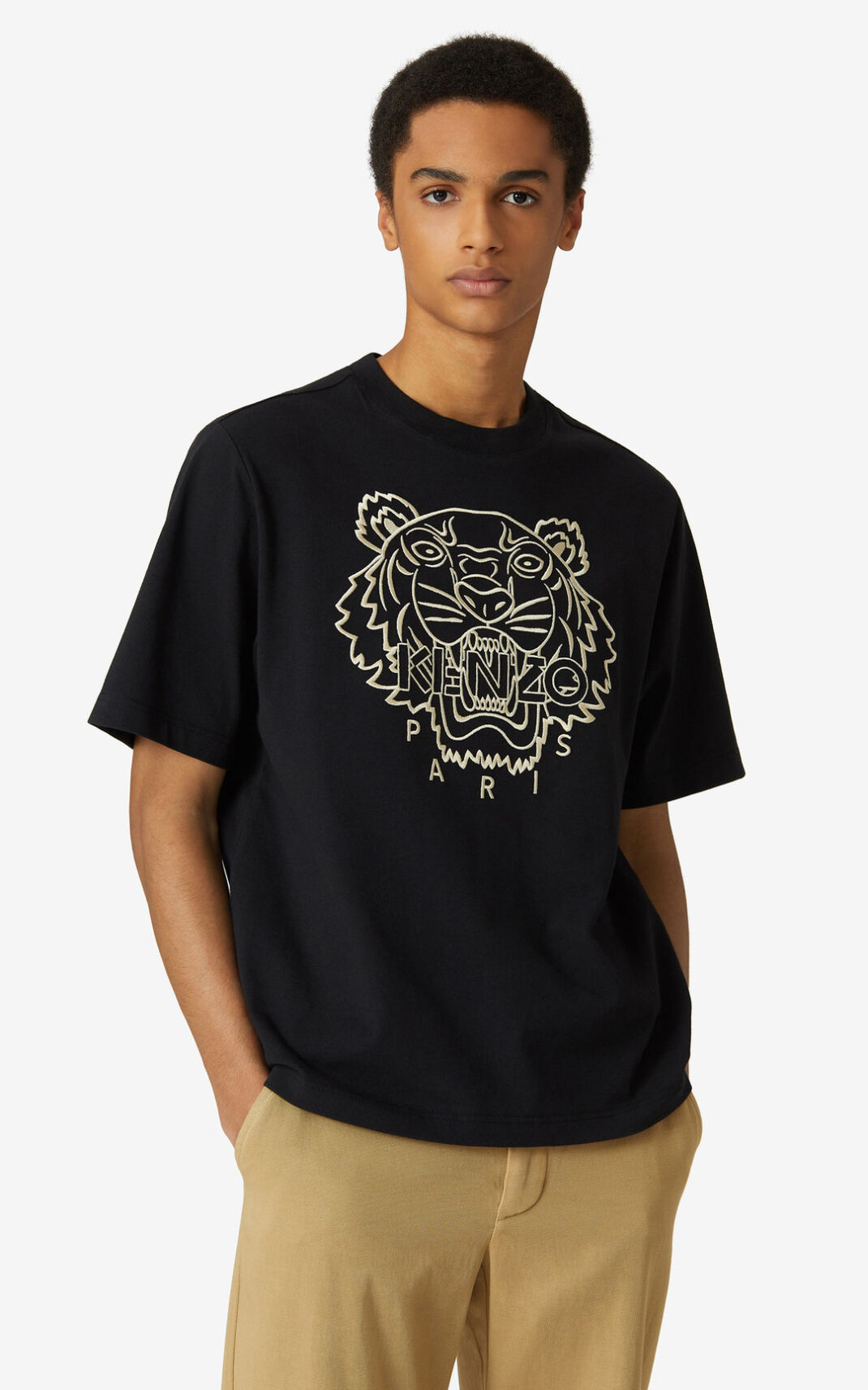 Camiseta Kenzo Tiger loose fitting Masculino - Pretas | 264BACKLJ